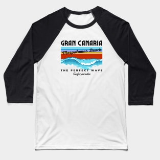 Vintage Maspalomas Beach Gran Canaria Spain Baseball T-Shirt